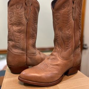 Tony Lama Suntan Cowhide Brown Leather Cowboy Boots TL3018 Mens 13D